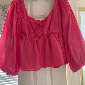 Kalina Hot Pink Bell Sleeve Top